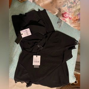NWT Kendall & Kylie Black Mesh Swim Coverup. Pants and short sleeve top large